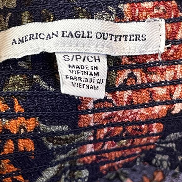 AE American Eagle Womens Flowy Floral Print Shorts Navy Blue Size Small - Picture 4 of 5